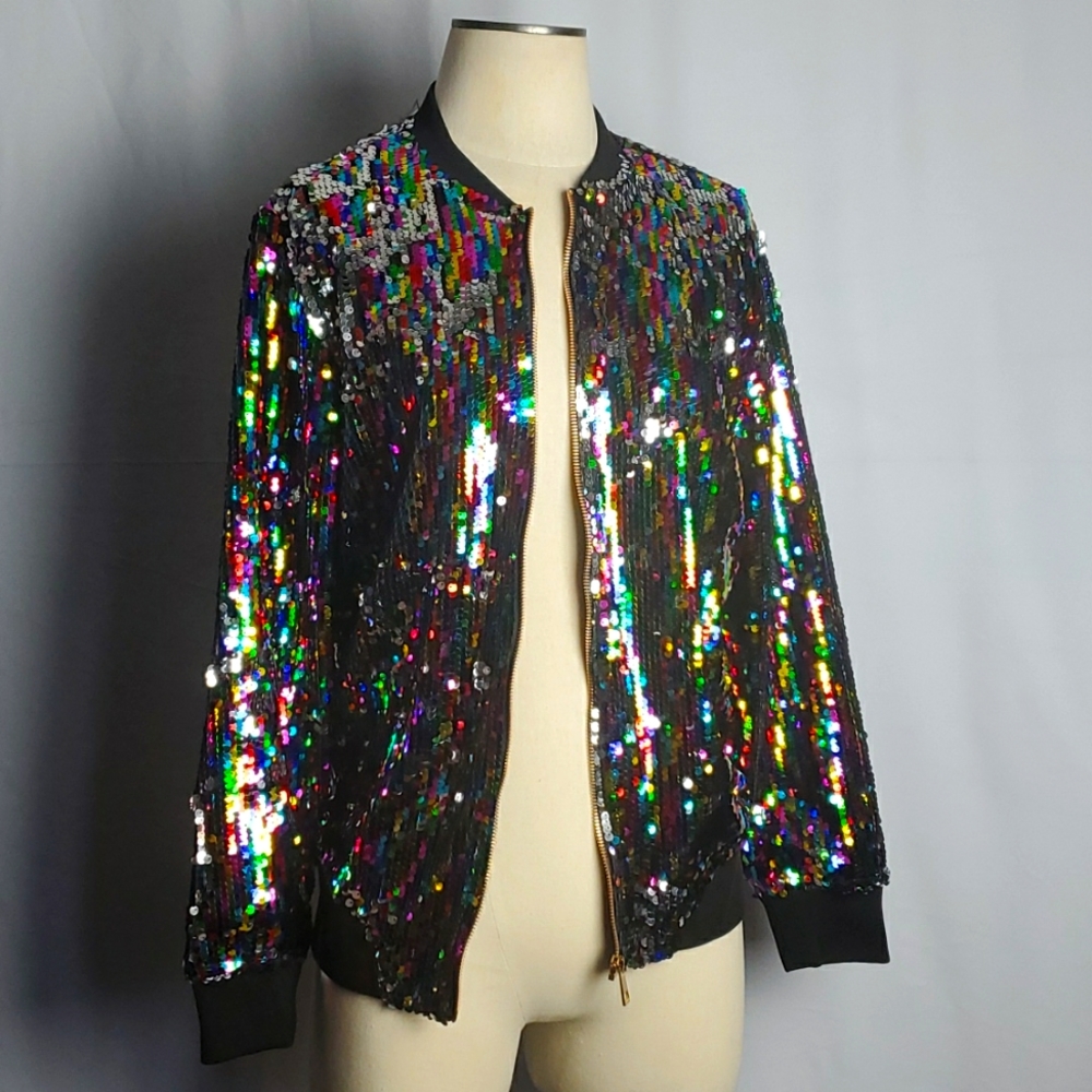 CRESAY RAINBOW JACKET, Medium, FULL ZIP, NWT